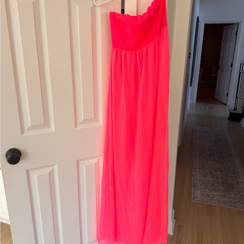 Black Bead Coral Strapless Dress